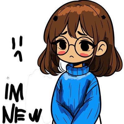 sad girl with glasses in a sweater