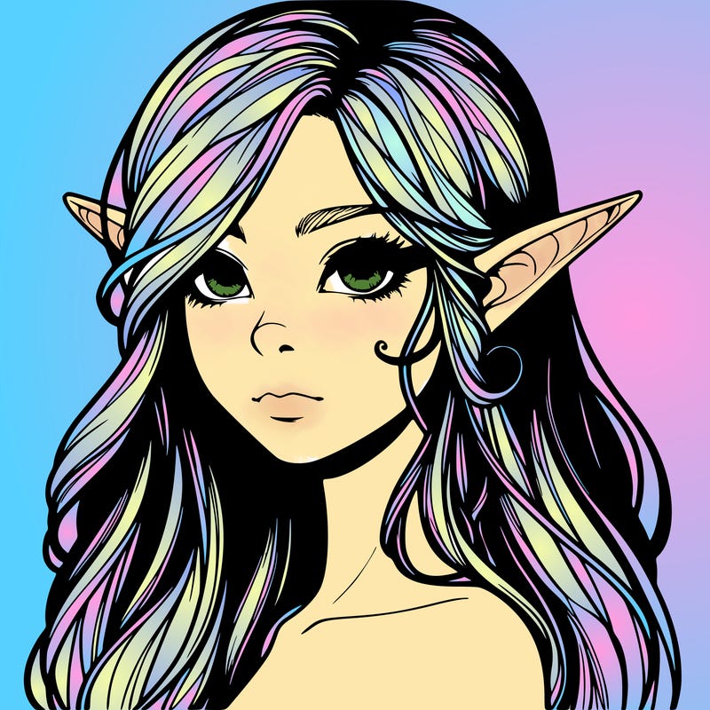 elf girl realistic dark fantasy