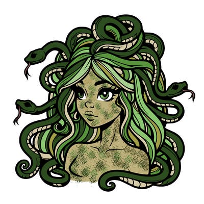 realistic medusa with snakes in her hair