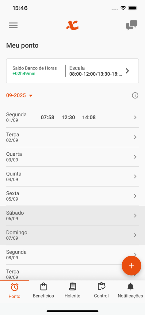 Nexti - The Nexti mobile app interface showing a detailed time card and work schedule for employees
