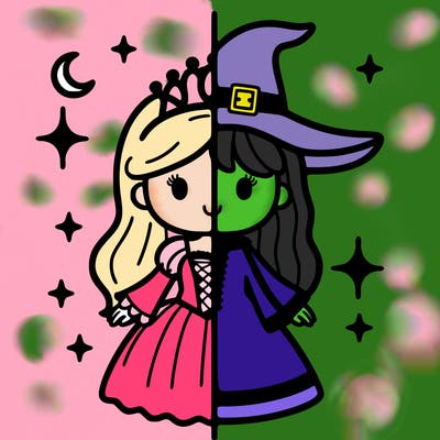 split princess and witch