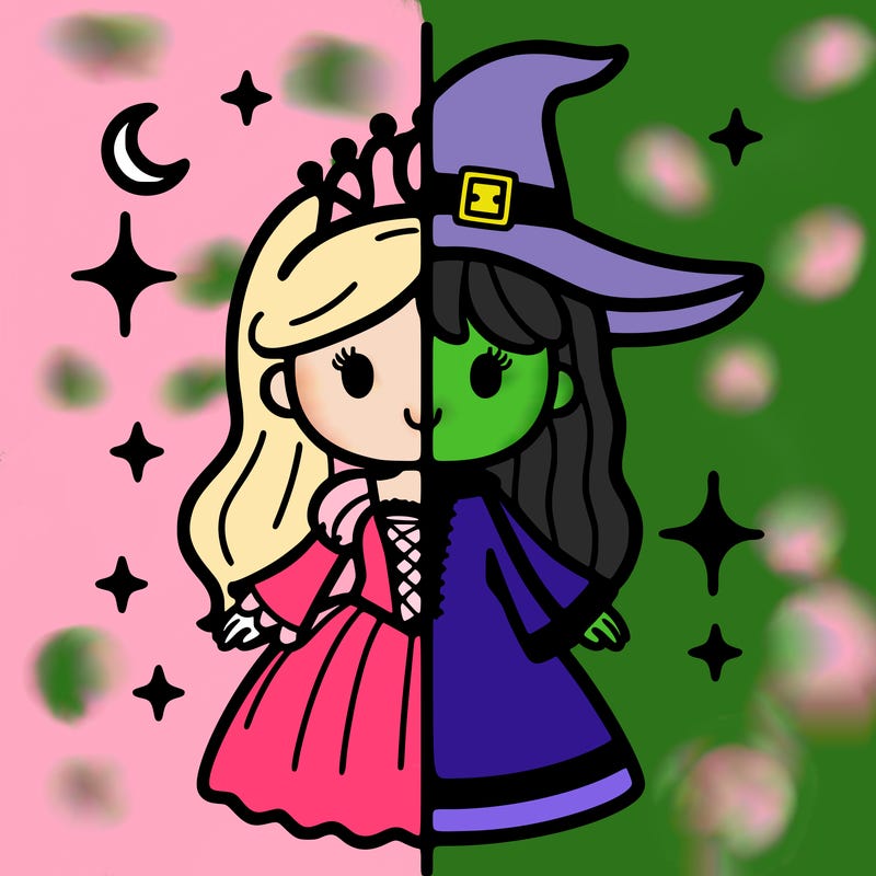 split princess and witch