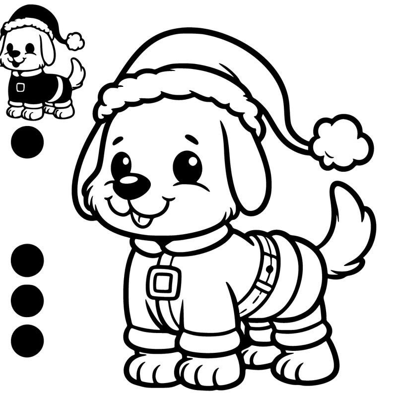 dog in santa’s outfit