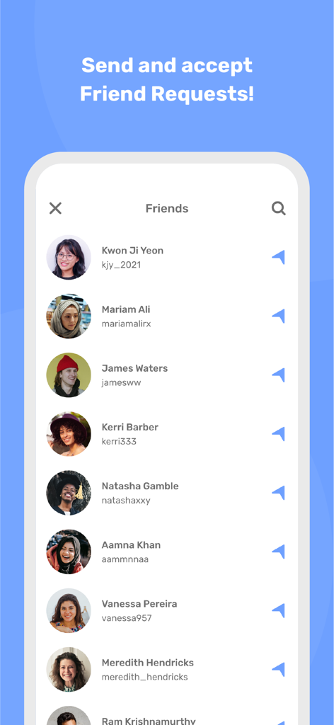 Interface móvel do aplicativo Sappa mostrando uma lista de amigos com fotos de perfil e nomes
