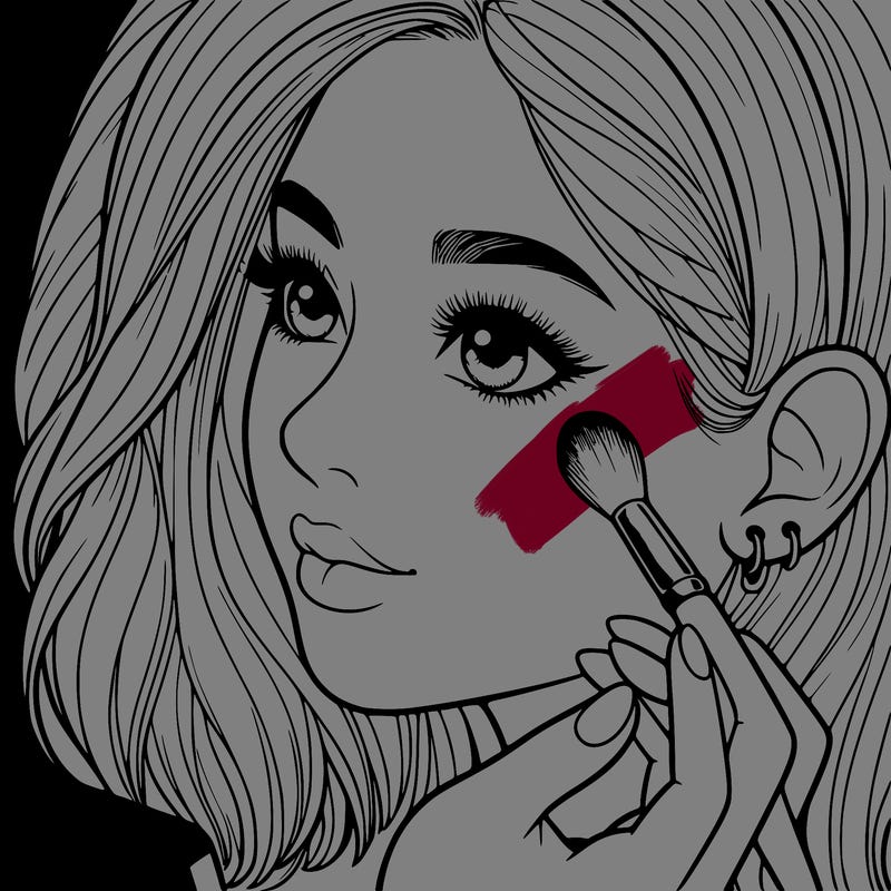 a realistic girl doing her makeup