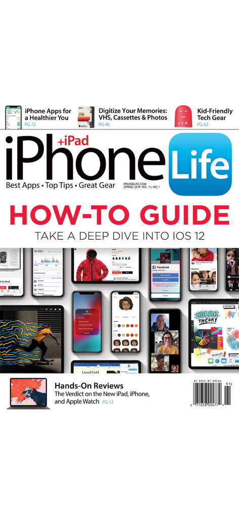 Cover of iPhone Life magazine featuring an iOS how-to guide and app reviews