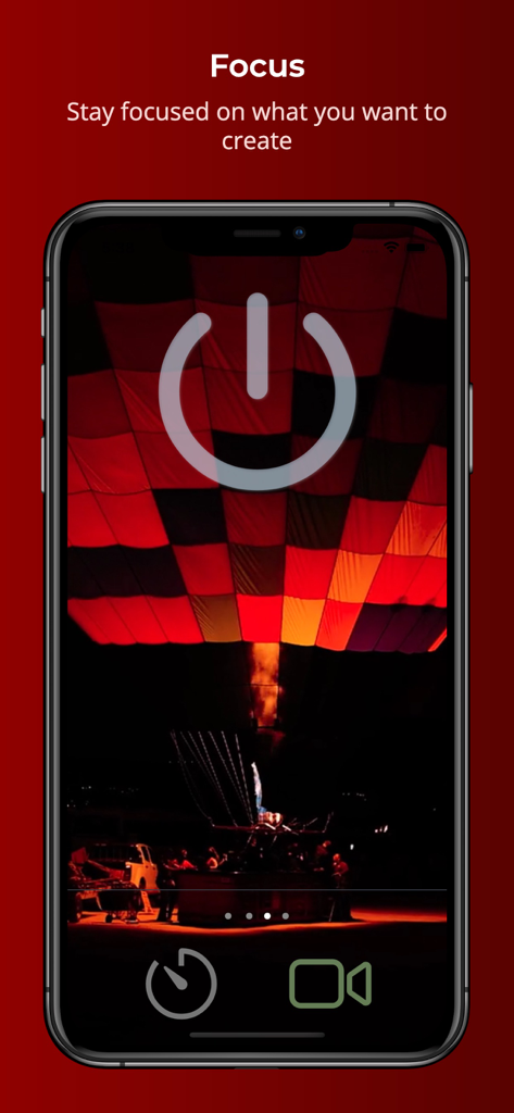 Ambient Noise: for Sleep/Study - Ambient Noise app focus mode screen with hot air balloon background and timer icon
