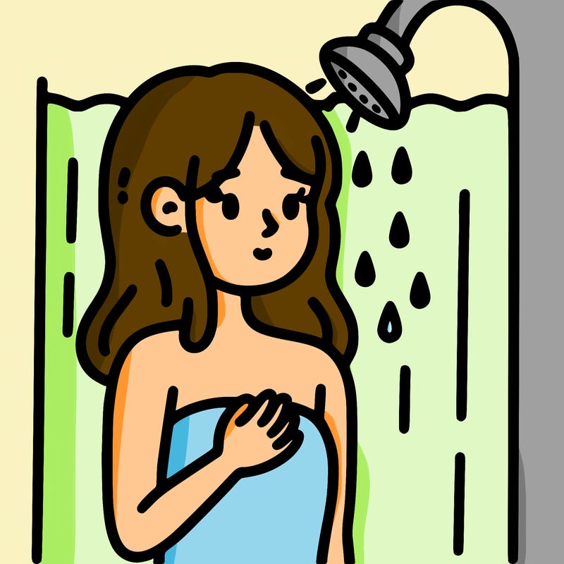 woman who was in the shower