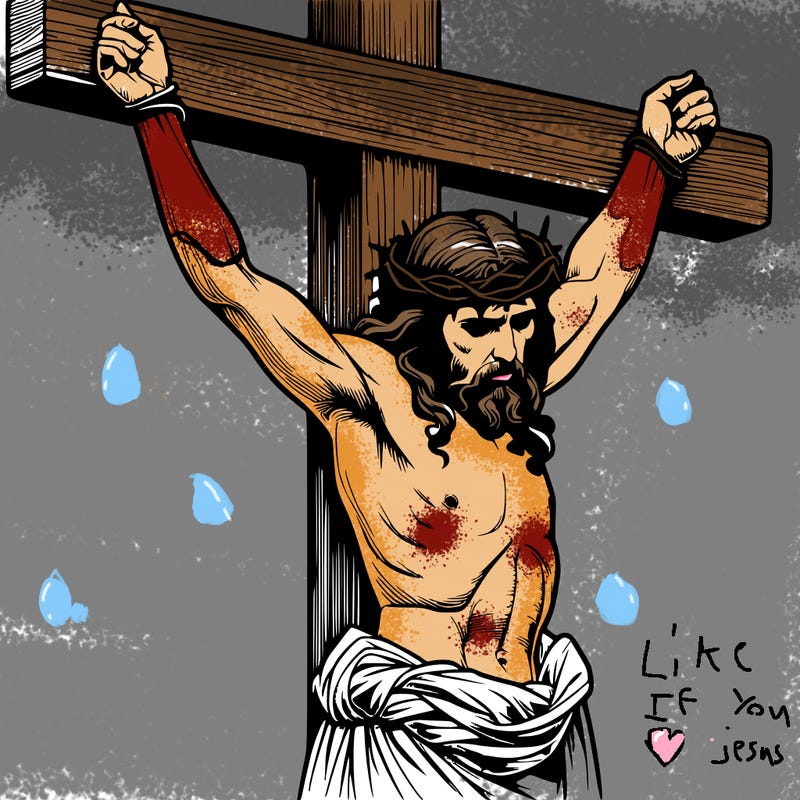 jesus realistic on the cross