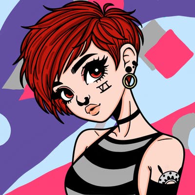 pixie cut woman with alternative style