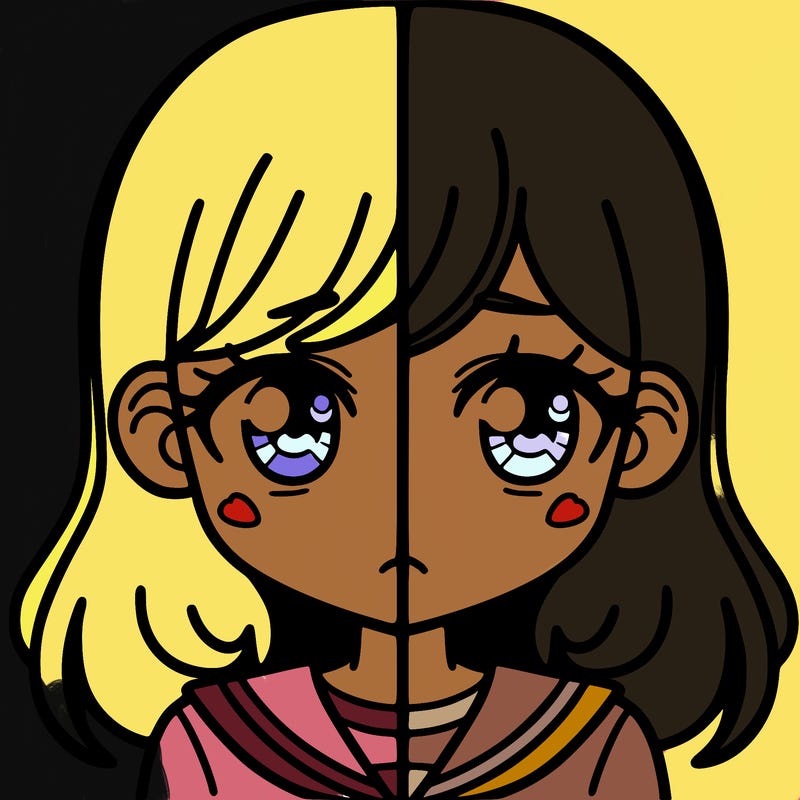 a split of a girl