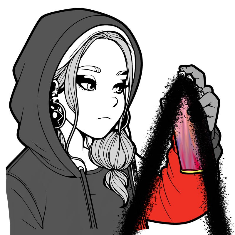 a realistic girl, spray painting