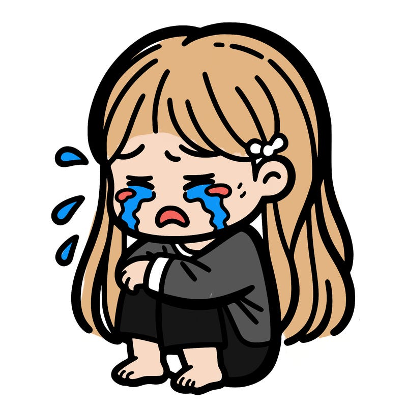 a girl crying