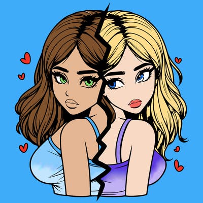 realistic girl split