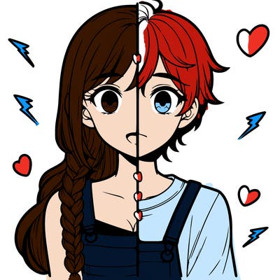 realistic girl boy split