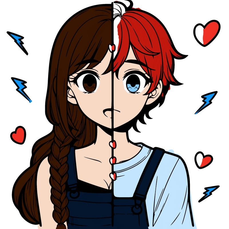 realistic girl boy split