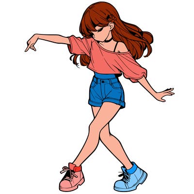 realistic girl danceing