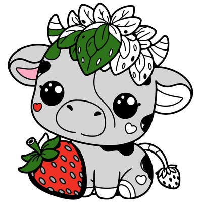 cute strawberry cow