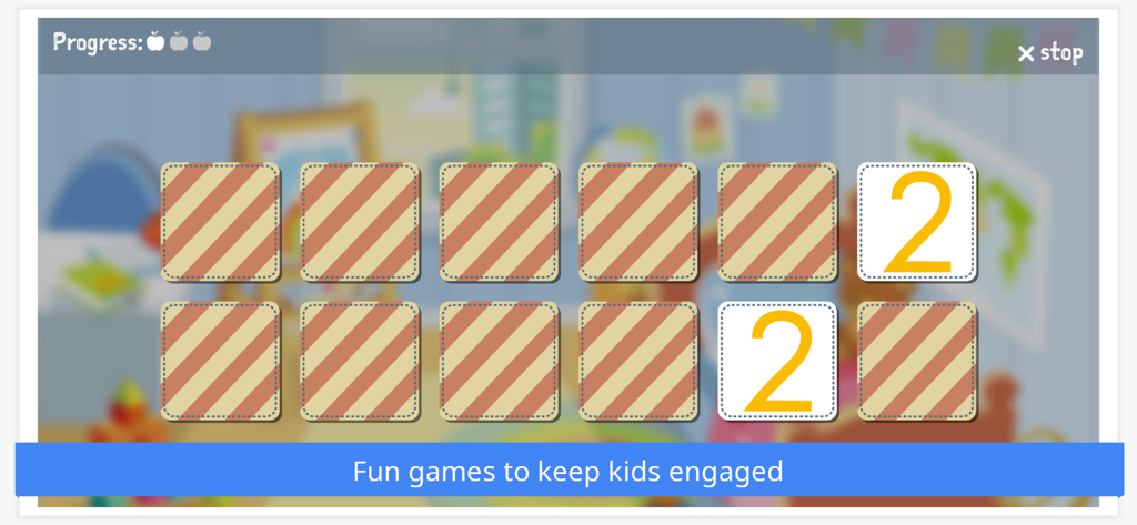 Learn Languages With Emma - Un juego de memoria para niños con números en la aplicación educativa Learn Languages With Emma