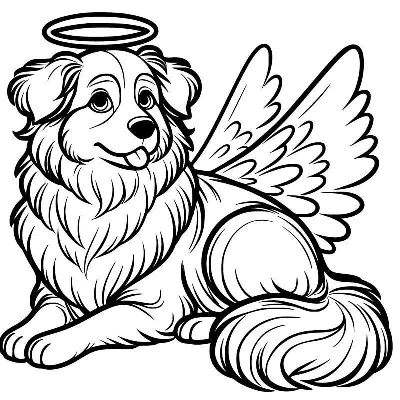 realistic mini australian shepard dog with halo
