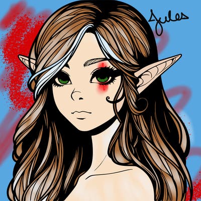 elf girl realistic dark fantasy