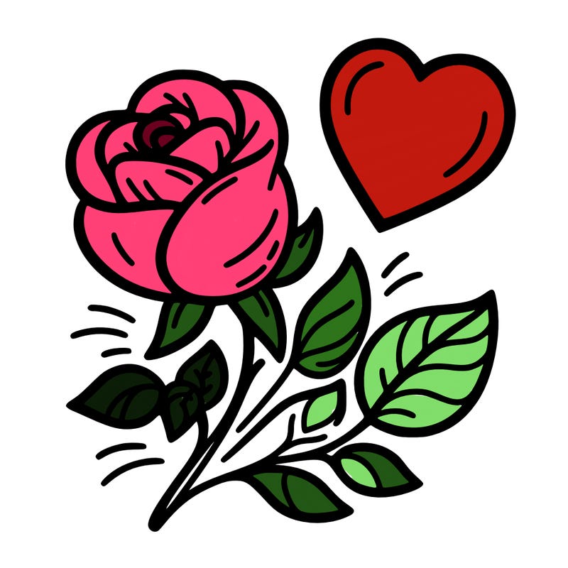 rose and heart