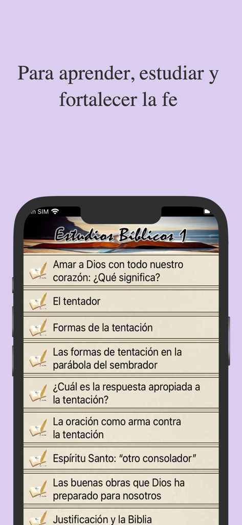 Estudios Bíblicos Evangélicos - Lista de temas de estudio bíblico para fortalecer la fe en la aplicación