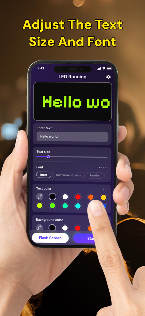 Led Banner - Led Running Text - LEDバナーアプリでのテキストサイズとフォント調整のためのユーザーインターフェース