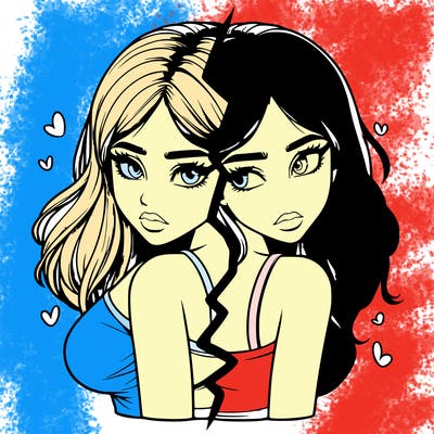 realistic girl split