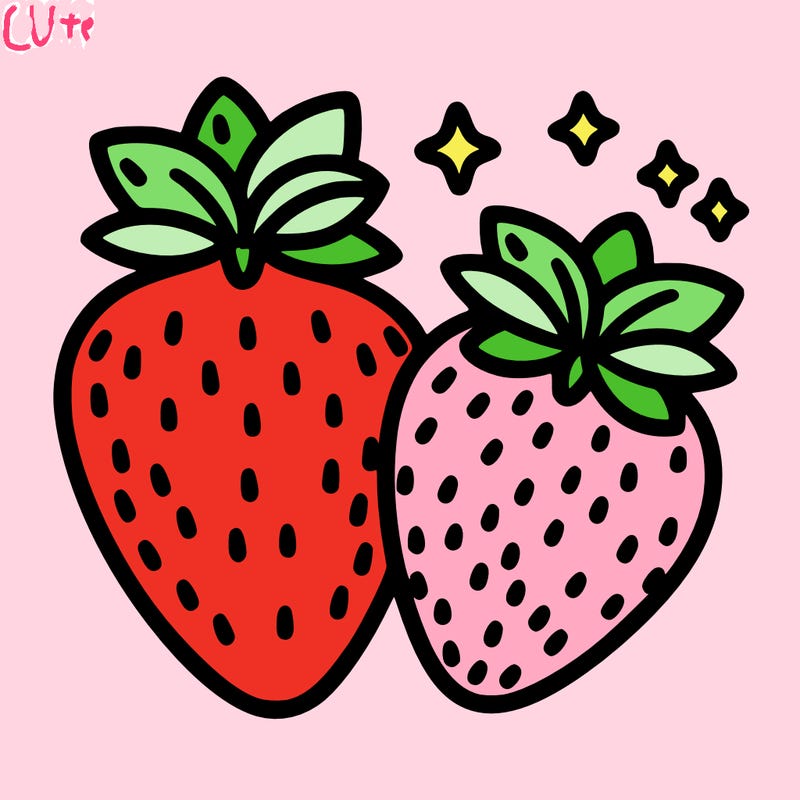 strawberry, line art simple