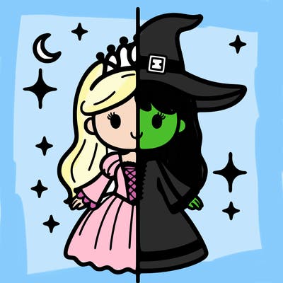 split princess and witch