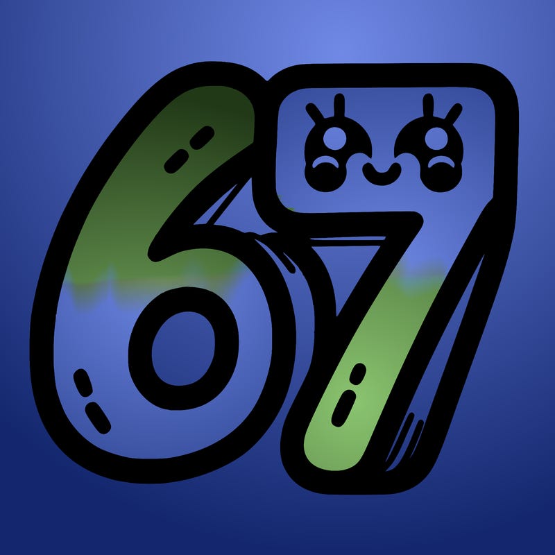 the numbers 67