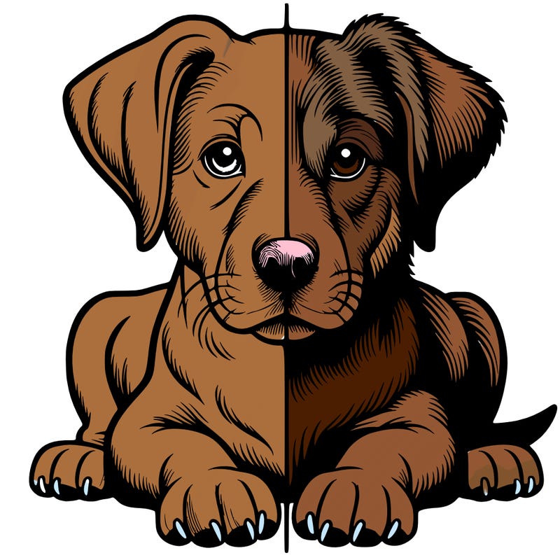 realistic dog split picture