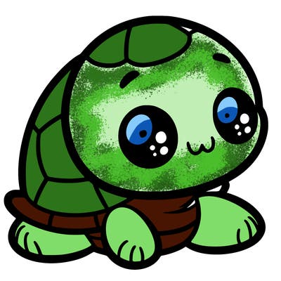 cute little animated turtle