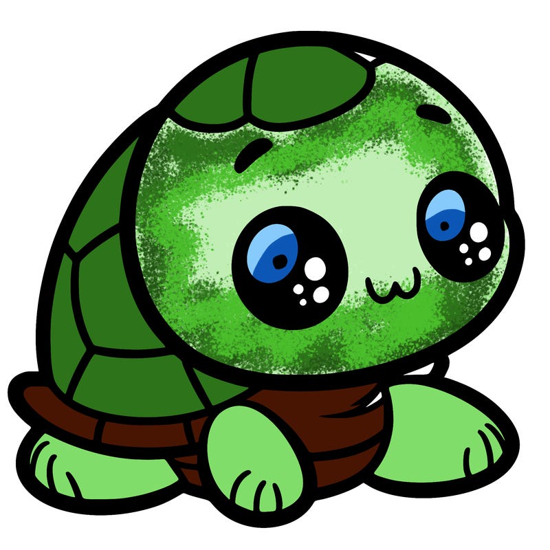 cute little animated turtle