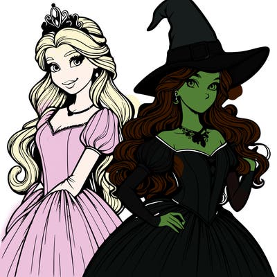 a realistic princess and a witch