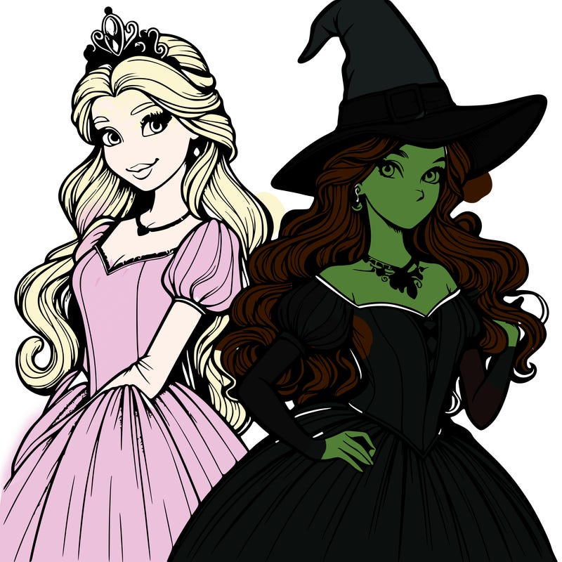 a realistic princess and a witch