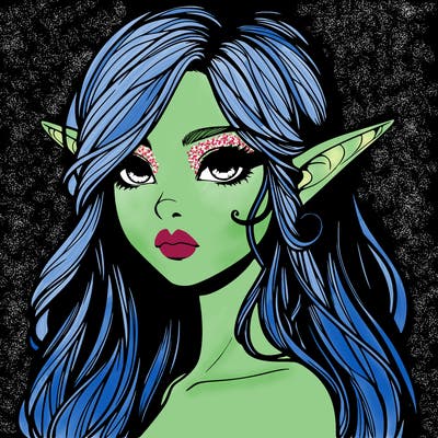 elf girl realistic dark fantasy