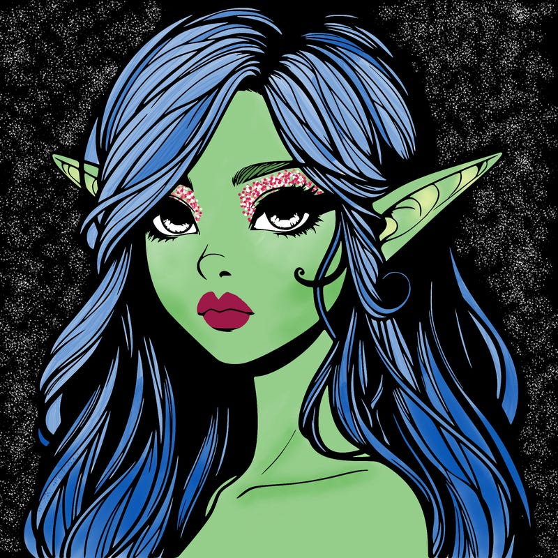 elf girl realistic dark fantasy