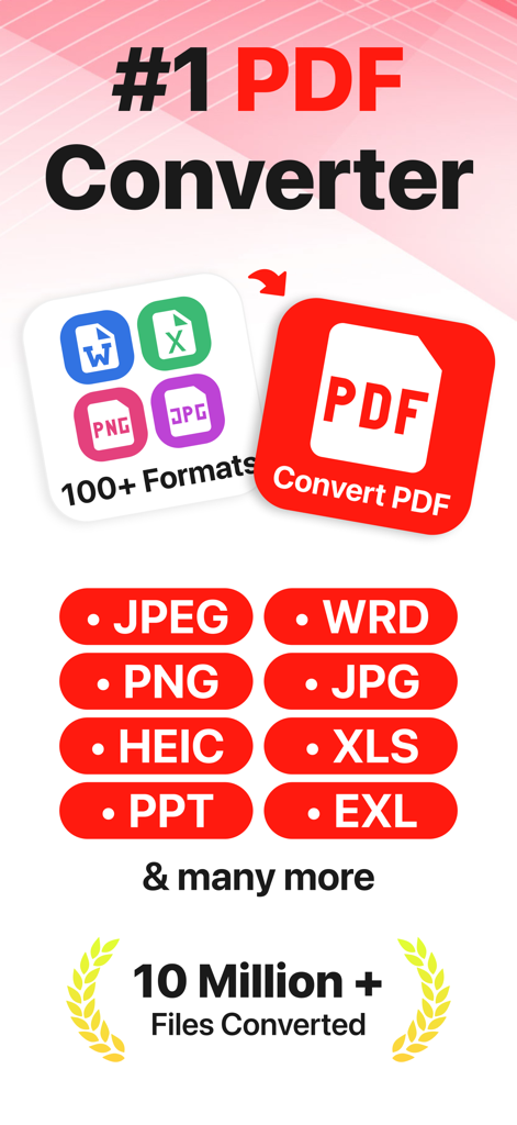 PDF Converter Ai• WORD to PDF - Captura de tela do aplicativo PDF Converter Ai mostrando recursos de conversão de vários formatos de arquivo para PDF