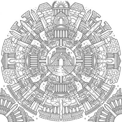 Step back in time and unleash your creativity with this stunning Ancient City Ruins Mandala coloring page. This intricate design features symmetrical architectural wonders, inviting you to add vibrant life to forgotten civilizations.