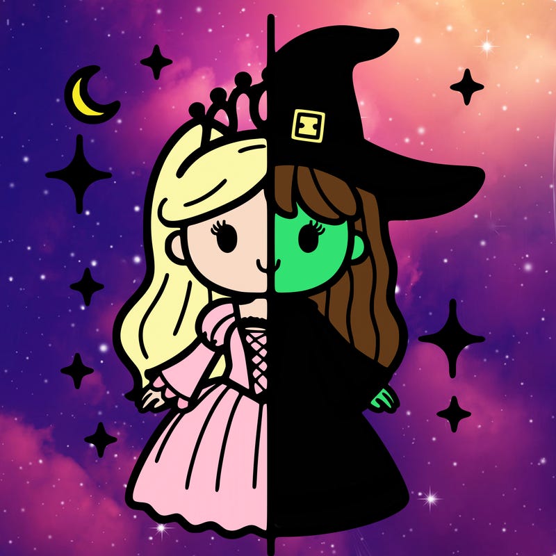 split princess and witch