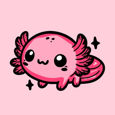 cute easy baby axolotl