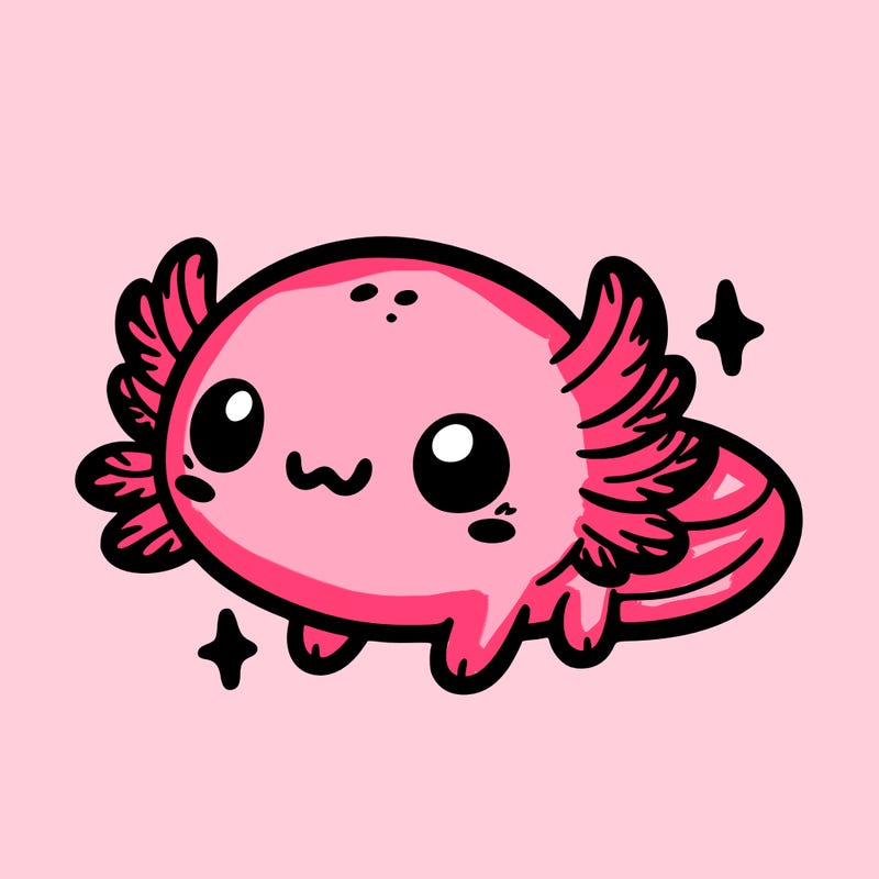 cute easy baby axolotl