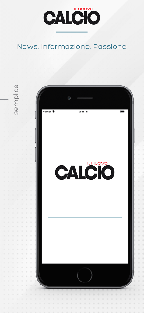 Nuovo Calcio - App della rivista tecnica di calcio Il Nuovo Calcio, schermata di benvenuto su iPhone