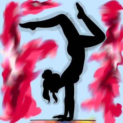 a woman doing a handstand