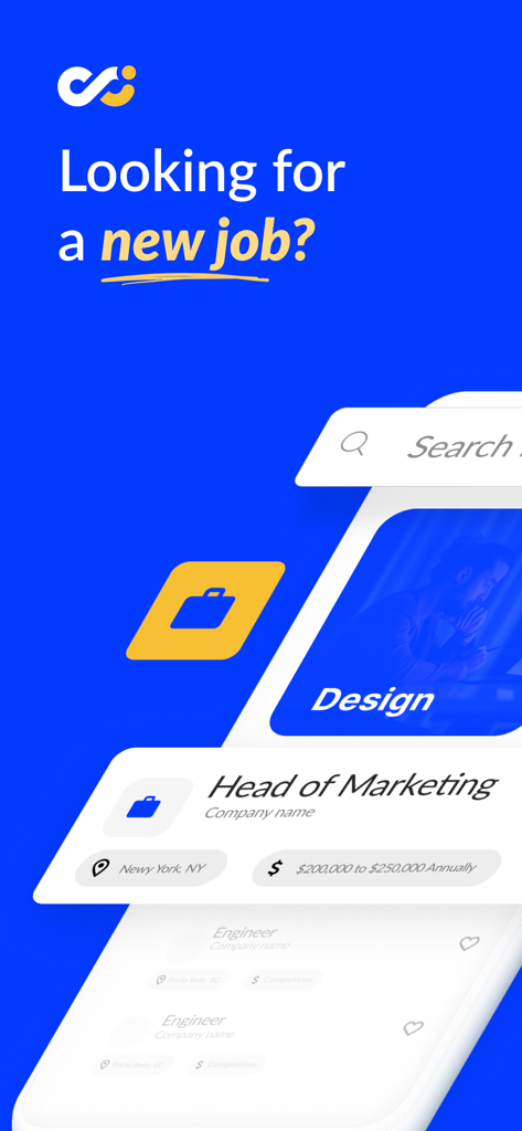 Plooral: Career & Jobs - Plooral app interface for finding new jobs including marketing and design roles