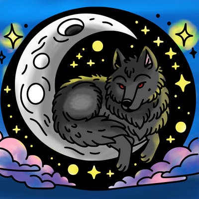 wolf in the moon