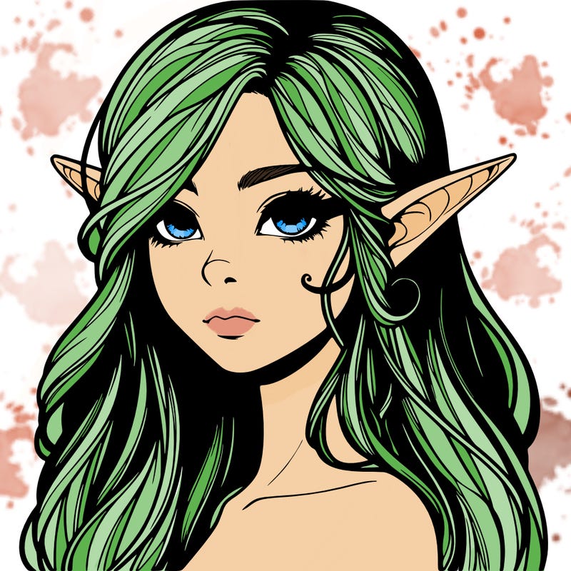 elf girl realistic dark fantasy