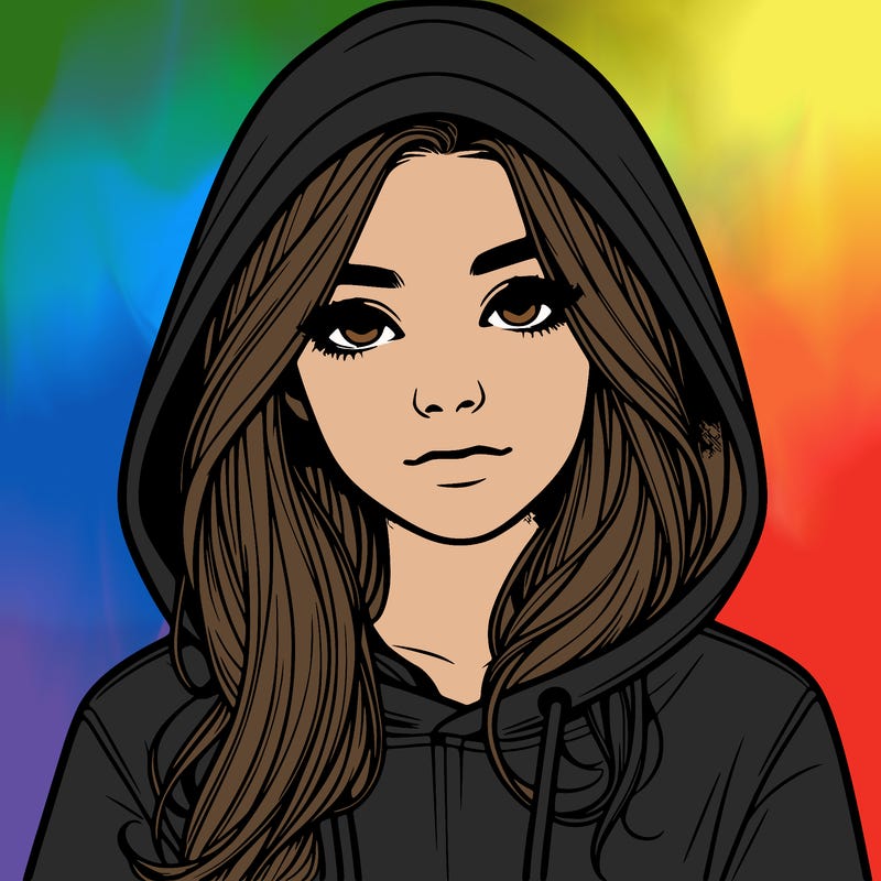 realistic girl with a hoodie